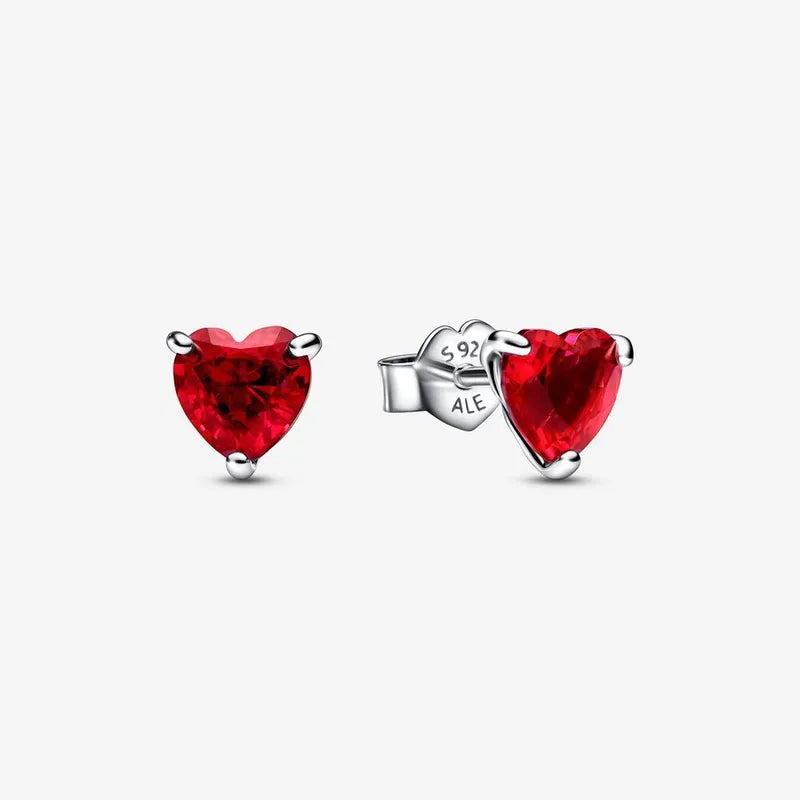 Plata 925 Circón Embutido Forma De Corazón