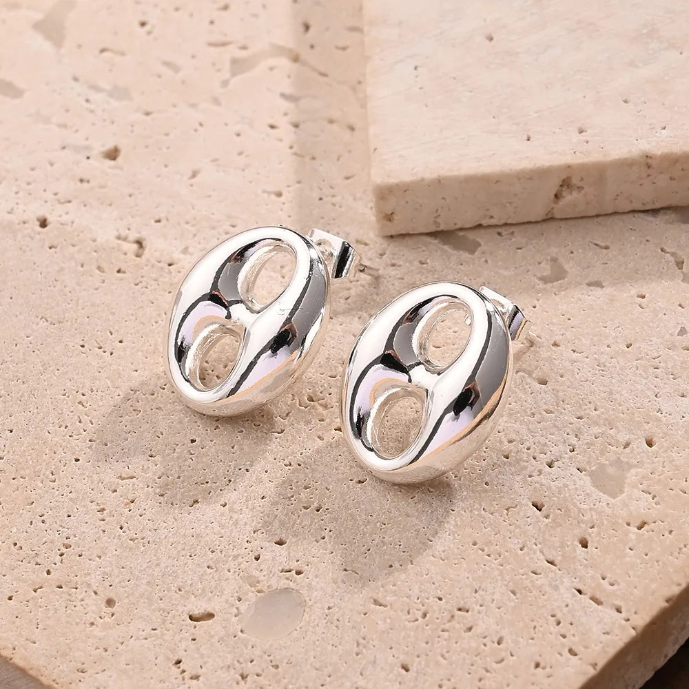 Coffee Bean Stud Earrings