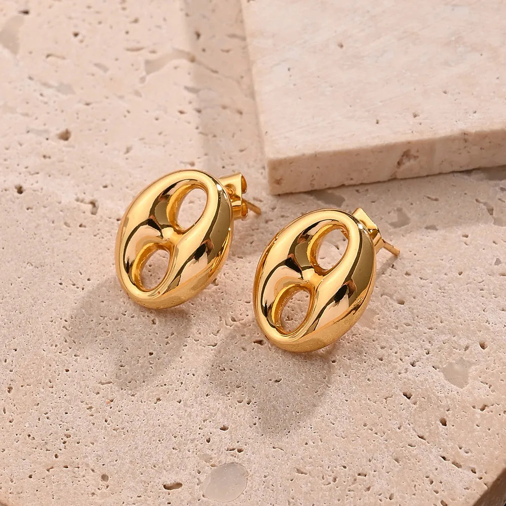 Coffee Bean Stud Earrings