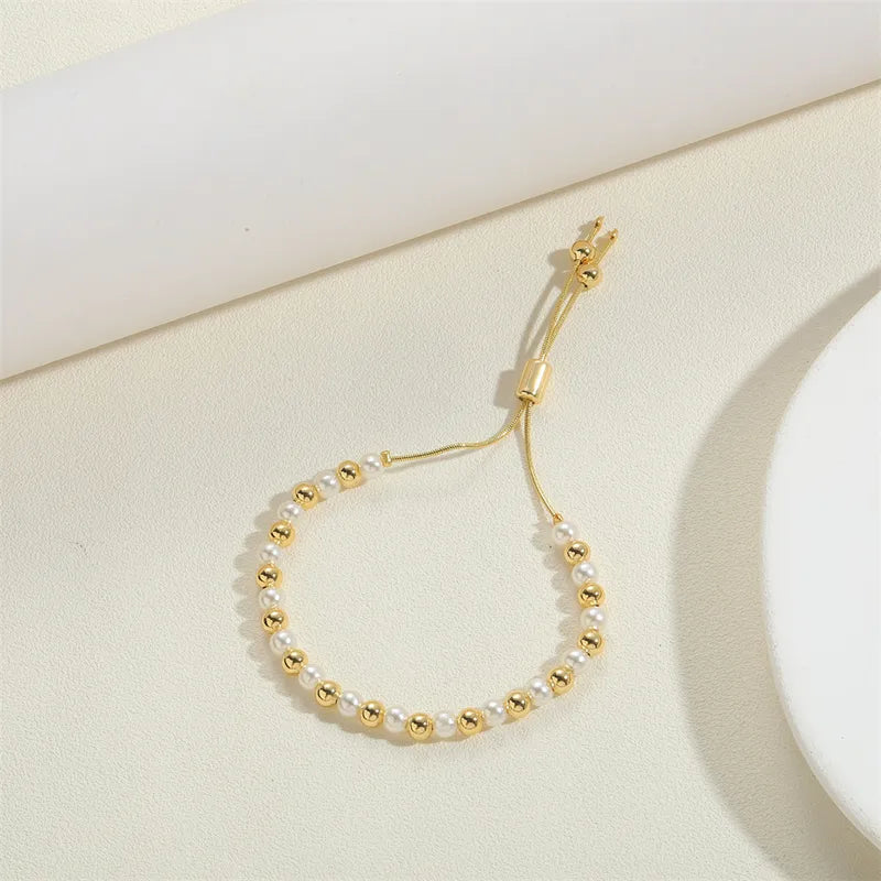 Pulsera ajustable con chapado en oro