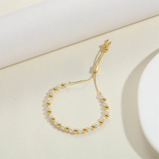 Pulsera ajustable con chapado en oro
