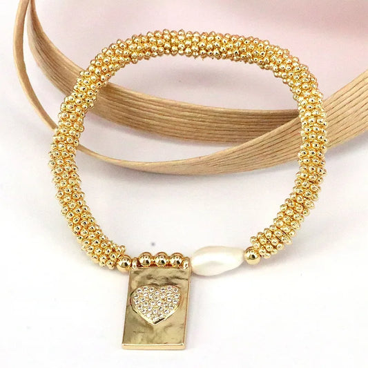 Elegante Estilo Vintage Chapado En Oro con Forma De Corazón